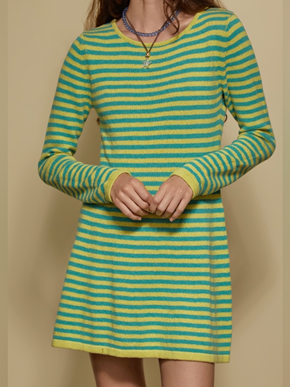 CIAO LUCIA Floria Knit Dress - Yellow and Green